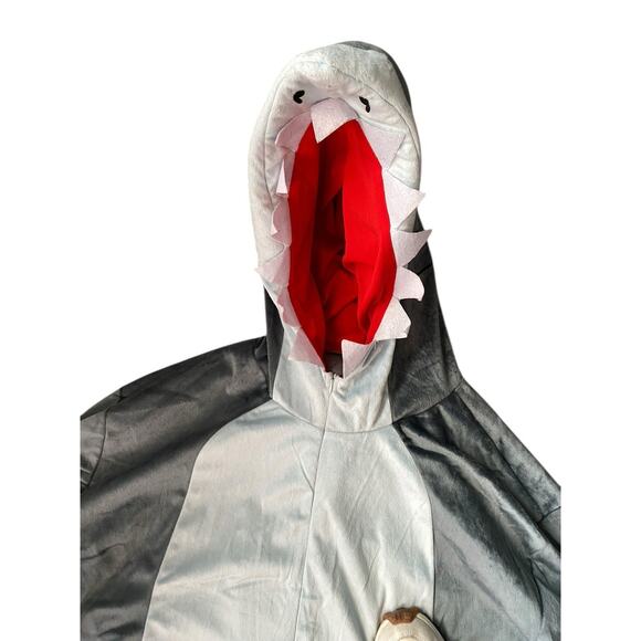 Shark Costume Adult L XL Spirit Halloween Plush One Piece Full Zip Up Jumpsuit - Picture 9 of 10